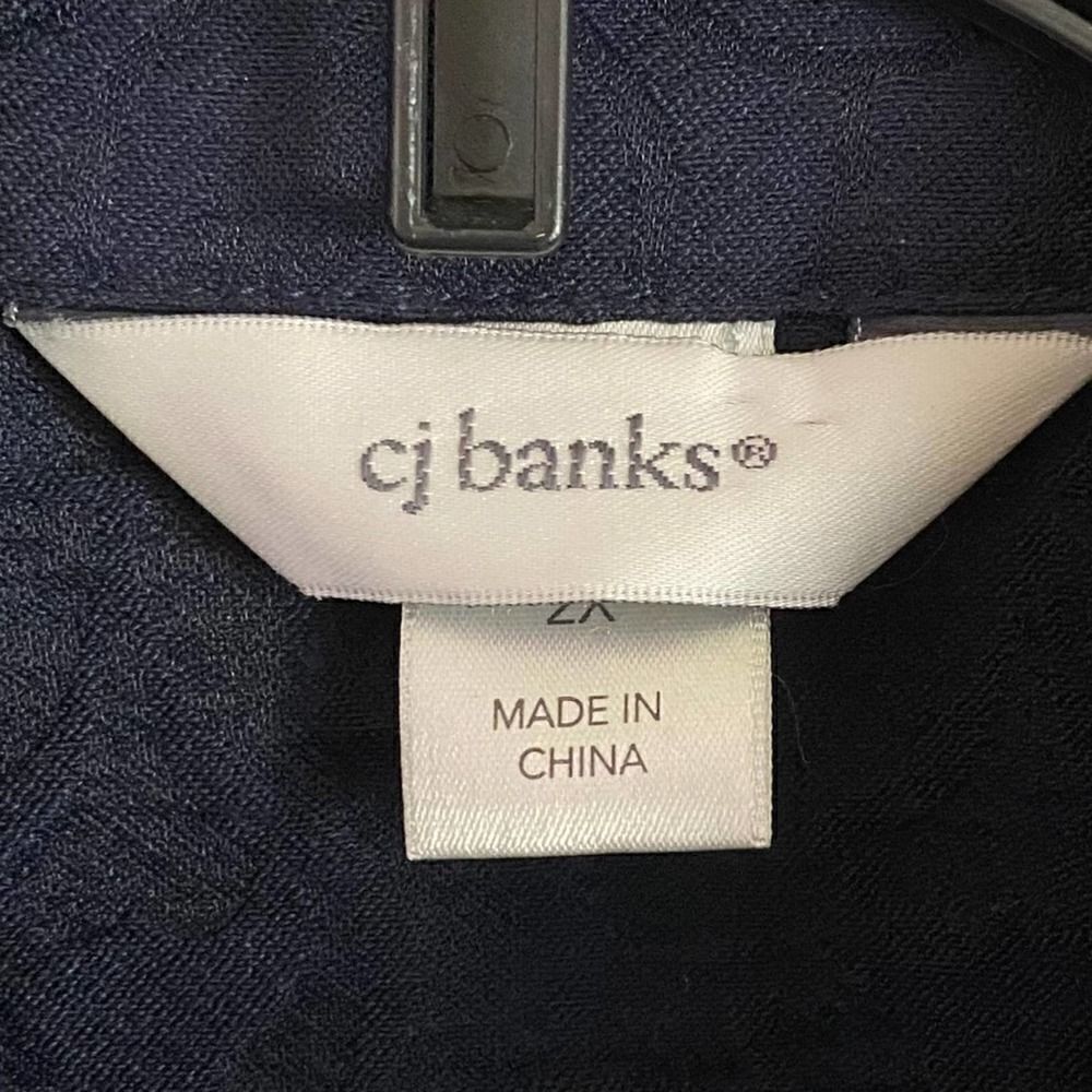 CJ Banks blue cinched zip up jacket Size 2X - Picture 4 of 7